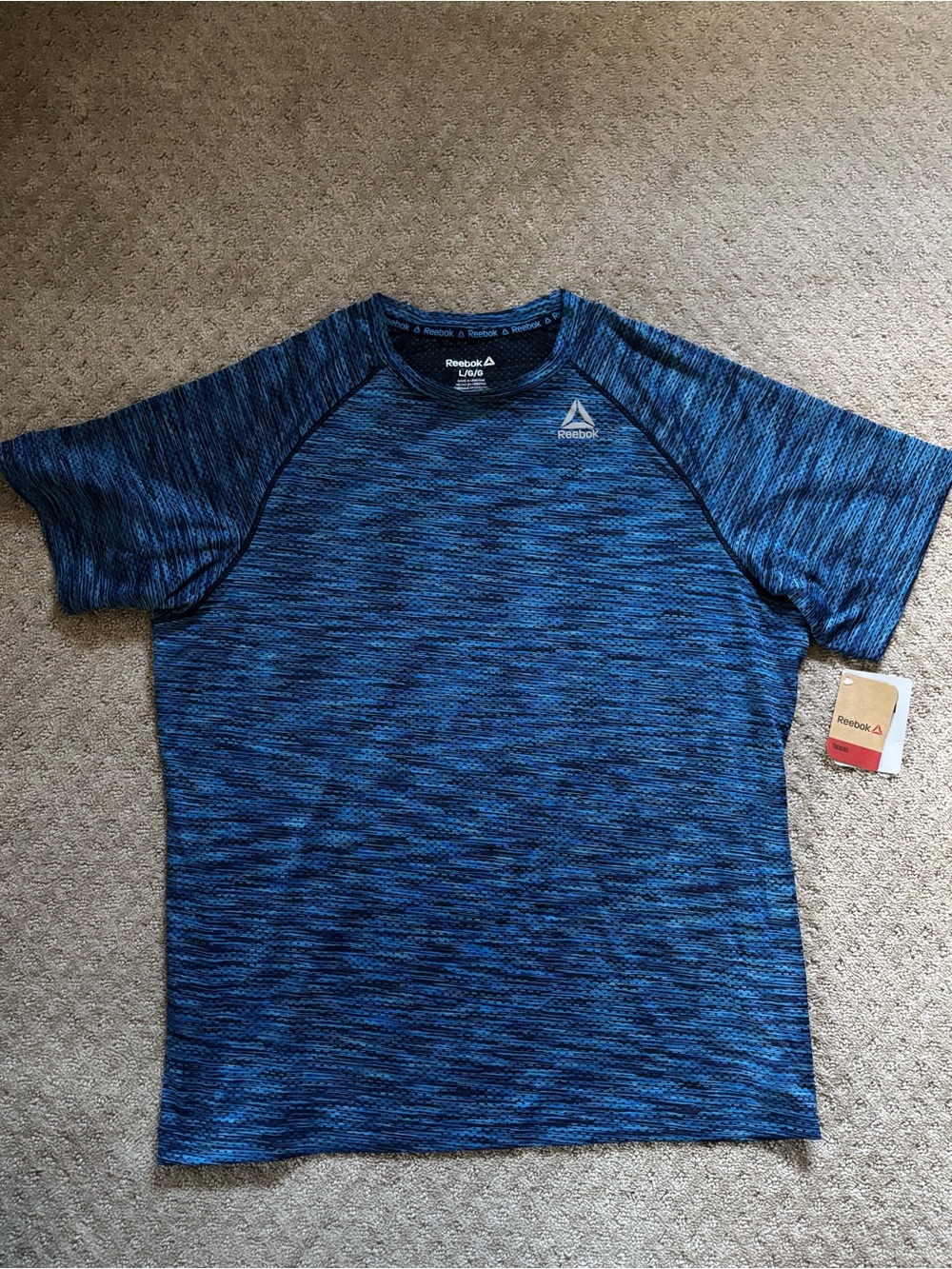 NWT Reebok Men’s  Push Press Electric Blue Lemonade T-Shirt
